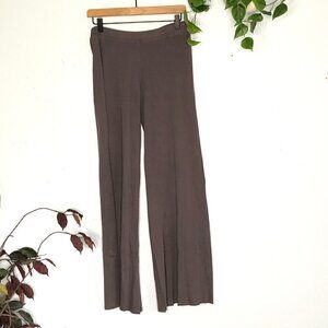 Planet by Lauren G Gray Flare Wide Leg Pant 1 / 4-8 Loose Lagenlook Pima Cotton